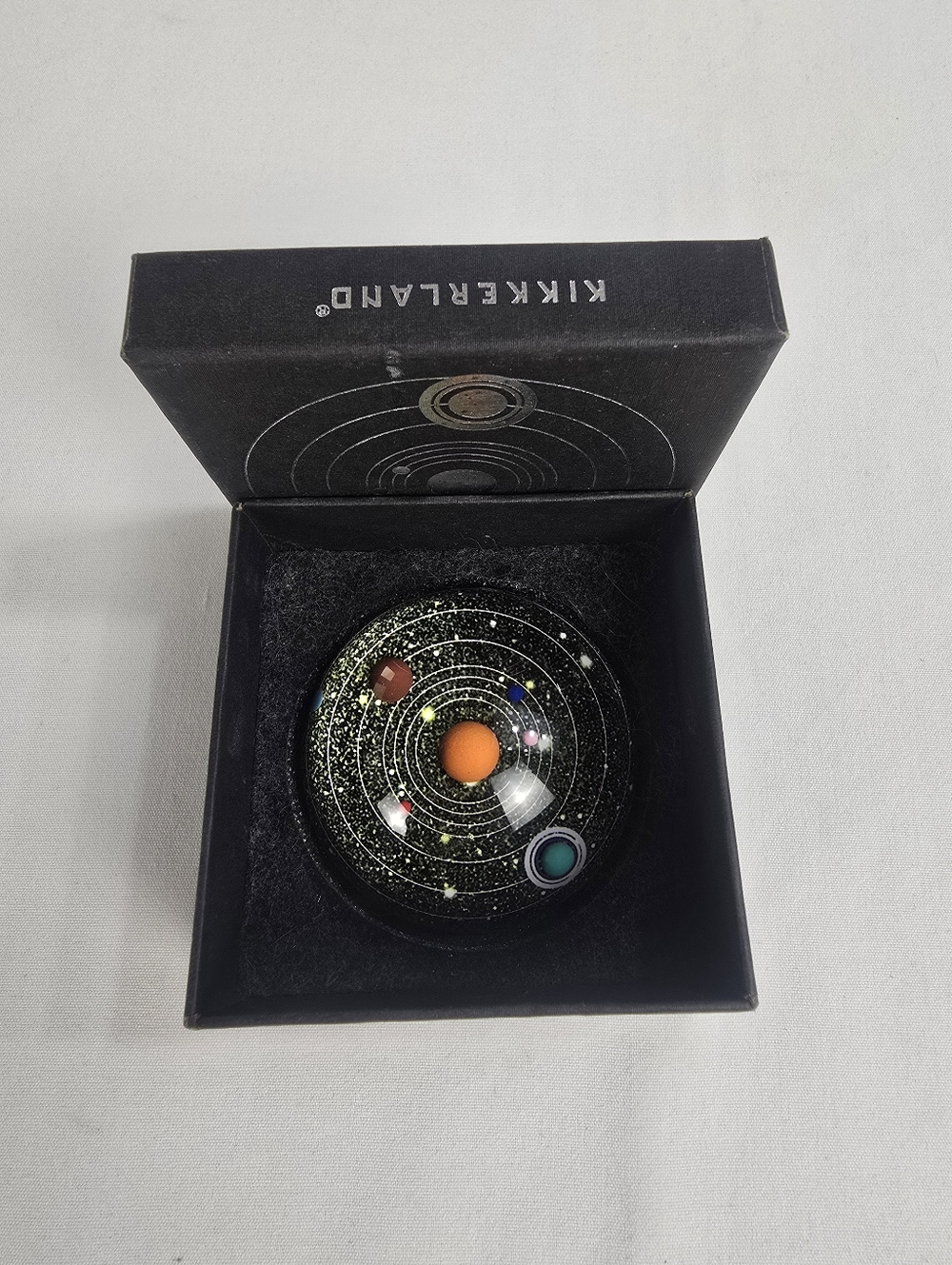 Solar Sytems Planets Space Orbit Glass Paperweight